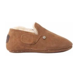 Warmbat - Paroo - Pantoffel - Cognac - Suède - Met Elastiek