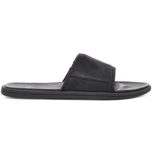 UGG Men Seaside Slide Black Leather-Schoenmaat 45