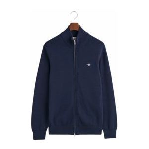 Vest GANT Men Cotton Zip Cardigan Evening Blue