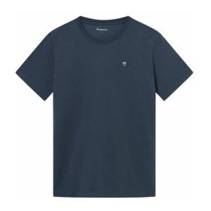 KnowledgeCotton Apparel - Loke Badge Tee - T-shirt - Total Eclipse - Biologisch Katoen