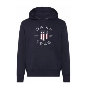 Hoodie GANT Men Print Sweat Evening Blue-XXXL