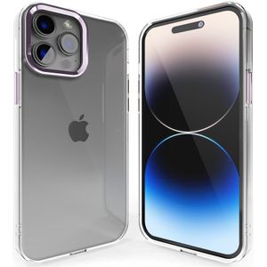 Coverzs iPhone 13 Pro Max hard case met metalen camera bumper (paars)