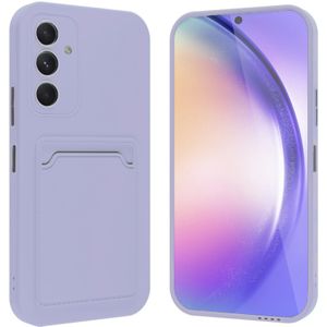 ShieldCase Samsung Galaxy A36 siliconen hoesje met pasjeshouder (paars)