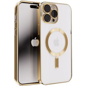 Coverzs iPhone 12 Pro Magsafe hoesje met camera cover (goud)