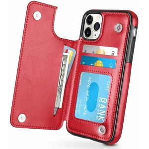 ShieldCase Wallet case iPhone 12 Pro - 6.1 inch (rood)