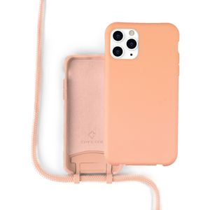 Coverzs Silicone case met koord iPhone 11 Pro Max (oranje)