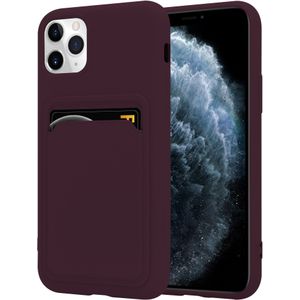 ShieldCase iPhone 11 Pro Max siliconen hoesje met pasjeshouder (aubergine)
