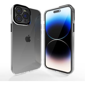 Coverzs iPhone 14 Pro hoesje transparant camera cover (zwart)