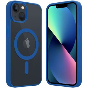 ShieldCase iPhone 13 Magsafe hoesje transparant gekleurde rand (blauw)