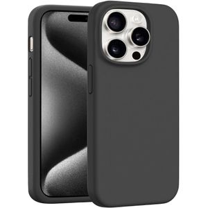 Coverzs iPhone 15 Pro Max luxe siliconen hoesje (zwart)