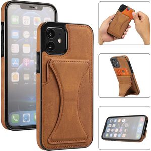 ShieldCase iPhone 11 leren hoesje met standaard en pashouder (bruin)