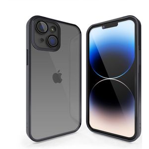 Coverzs iPhone 14 Plus hoesje clear soft case camera cover (zwart)