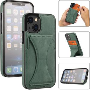 ShieldCase iPhone 13 Mini leren hoesje met standaard en pashouder (groen)