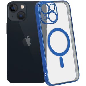 ShieldCase iPhone 13 Mini hoesje transparant Magsafe metal coating (donkerblauw)