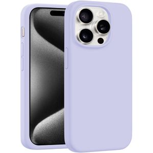 Coverzs iPhone 15 Pro luxe siliconen MagSafe hoesje (paars)