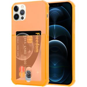 ShieldCase Shock case met pashouder iPhone 12 Pro Max - 6.7 inch - Oranje