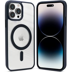 Coverzs iPhone 14 Pro Max hoesje Magsafe mat (donkerblauw)