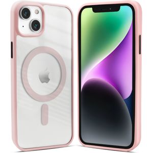 Coverzs iPhone 13 hoesje Magsafe mat (roze)