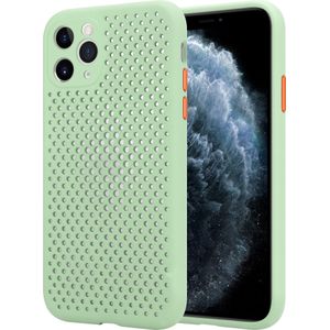Shieldcase siliconen hoesje met gaatjes iPhone 11 Pro Max (lichtgroen)