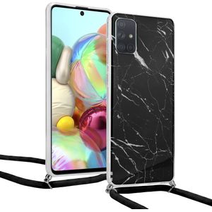 ShieldCase Black Marmble Dream Samsung A71 hoesje met koord (zwart)
