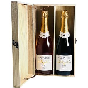 Flama d'Or Cava Duo Semi Sec en Rosé Wijnkist 2x75cl