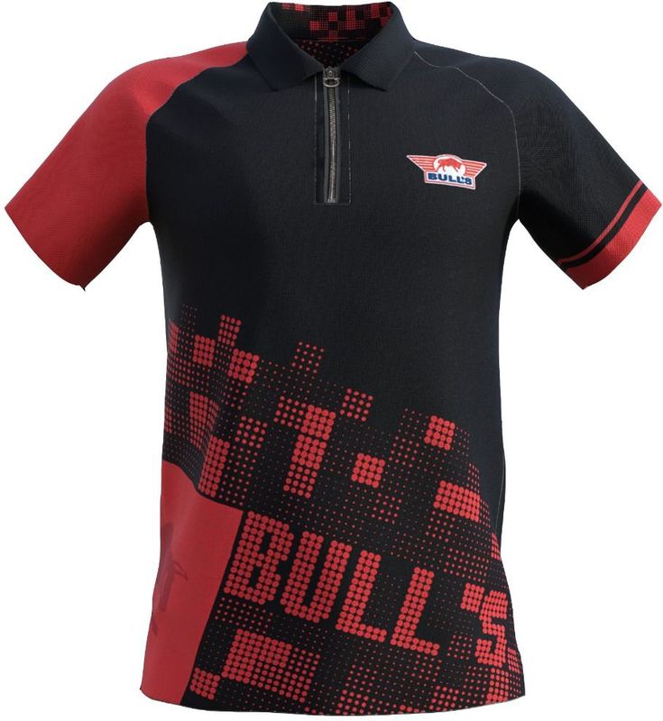 Bull's Plain Black Red Dart Polo L