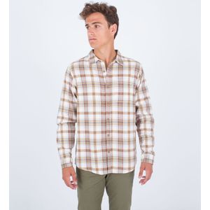 Langarm-hemd männer - portland organic flannel|maple cream|s