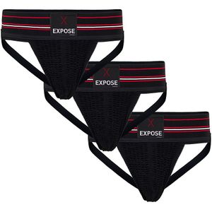Expose Jockstrap - Ondergoed - Zwart  - 3 pack