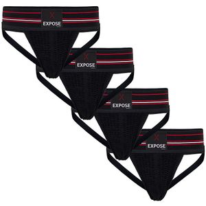 Expose Jockstrap - Ondergoed - Zwart - 4 pack