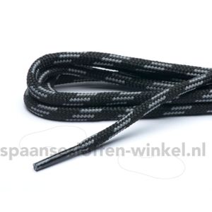 Schoenveters - Zwart/Grijs - Fijn Geweven - 90 cm - Polyester - 2 Stuks