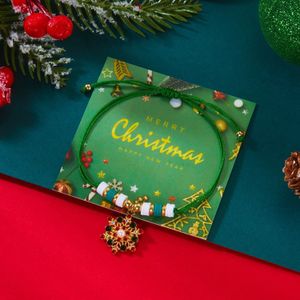 Touwarmband met kersthanger