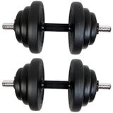 Dumbbell set met cement vulling (2 x 10 kg)