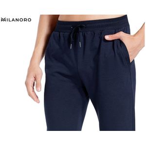 Milanoro - Joggingbroeken - Marineblauw & Antraciet - Katoen Spandex Polyester - 2 Pack