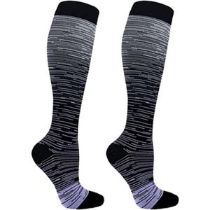 Duopack Compressiekousen / Steunkousen Unisex – Zwart – Maat 36-40 – 2 Paar