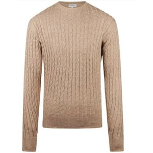 McGregor Cable Crew Neck Sweater Sand – Maat XL, 70% Katoen / 30% Merino Wol