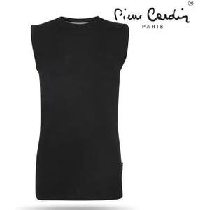 Pierre Cardin Mouwloos T-shirt – Zwart – 100% Katoen – Maat XL – Tijdloos, Comfortabel & Perfect voor de Zomer