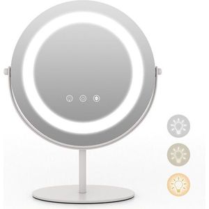 Coast Make-Up Spiegel met LED Verlichting - Ø25 cm - Op voet