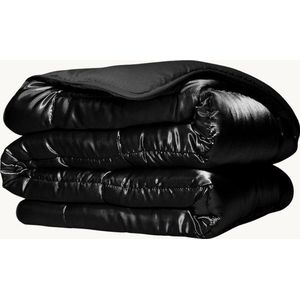 Decoware Easy dekbed en overtrek in 1 - Glans satijn - 250 gsm - Zwart - lits-jumeaux - 240x200 cm