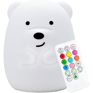 Sleepy Friends Kinder Nachtlampje Beertje - 8 Kleuren - Dimbaar en USB Oplaadbaar - 95 x 97 x 100 mm - Nachtlampje voor Baby en Kinderkamer