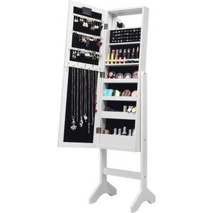 Coast 18 Led sieradenkast Hulbare sieraden Splank Mirror Cabinet voor make -up wit