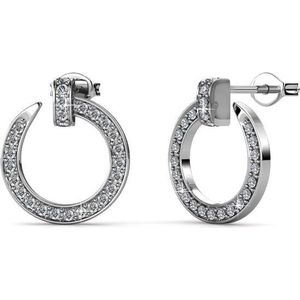 Yolora Oorbellen – Kalpa Camaka Kristallen – Zilverkleurig – 18K Witgoud Verguld – Luxe Giftbox