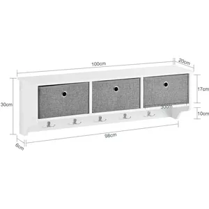 Portemanteau Étagère Murale Porte-manteau Salle De Bain Meuble D'entrée
