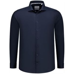 Boston Brothers Wide Spread Overhemd – Navy Twill – Maat 41 – Slim Fit – 100% Katoen