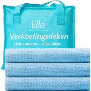 Ella® Koeldeken 200x200 cm - 100% Bio-Tencel - Zelfkoelende deken - Cooling blanket - Zomerdekbed - Zomerdeken - Hemelsblauw