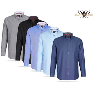 Cappucino Overhemd - Lange Mouwen - Navy - Maat XL