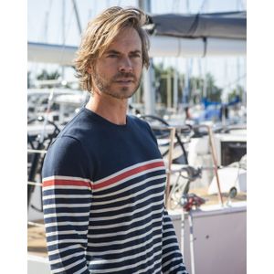Gaastra Headsail Stripe Heren Sweater Navy | Maat 3XL