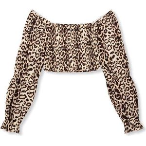 Verfijnde Department Blouse Lori Off Shoulder Top R2405945534 850 Luipaard Dames Maat - XS