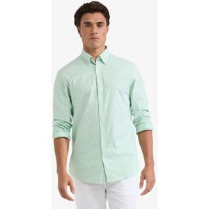 McGregor Heren Overhemd – Stretch Oxford – Kleine Streep – Lichtgroen – Regular Fit – Lange Mouw