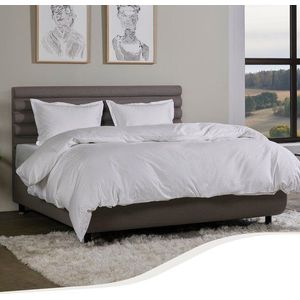 Home by TEMPUR® - Dekbedovertrek van katoensatijn - strijkvrij en droger geschikt - Wit - 240x220 cm - zonder kussensloop