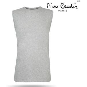 Pierre Cardin Mouwloos T-shirt – Grijs – 100% Katoen – Maat XL – Comfortabel & Stijlvol
